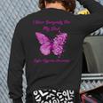 Butterfly I Wear Burgundy For My Dad Cystic Hygroma Warrior Back Print Long Sleeve T-shirt