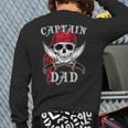 Captain Dad Skeleton Halloween Back Print Long Sleeve T-shirt