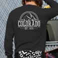 Colorado Rocky Mountains Est 1876 Hiking Outdoor Back Print Long Sleeve T-shirt