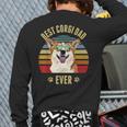 Corgi Best Dog Dad Ever Retro Sunset Beach Vibe Back Print Long Sleeve T-shirt