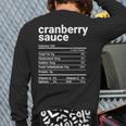 Cranberry Sauce Nutrition Facts Thanksgiving Costume Back Print Long Sleeve T-shirt