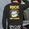 Cute Kawaii Rice Is Life Filipino Food Philippines Back Print Long Sleeve T-shirt