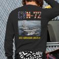 Cvn72 Uss Abraham Lincoln Aircraft Carrier Veteran Back Print Long Sleeve T-shirt