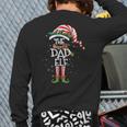 The Dad Elf Matching Family Group Christmas Party Pajama Back Print Long Sleeve T-shirt