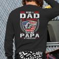 Being Dad Is An Honor Being Papa Is Priceless Usa Flag Daddy Back Print Long Sleeve T-shirt