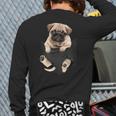 Dog Lovers Pug In Pocket Dog Pug Back Print Long Sleeve T-shirt