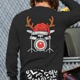 Drums Christmas Music Instrument Band Drummer Rock Xmas Back Print Long Sleeve T-shirt