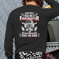 Fathers Day For Firefighter Dad Fireman Back Print Long Sleeve T-shirt