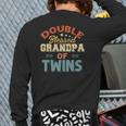 Father's Day Grandpa Tee Double Blessed Grandpa Of Twins Back Print Long Sleeve T-shirt