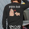 Hippo Dad Fathers Day Kids Animals Family Hippopotame Back Print Long Sleeve T-shirt