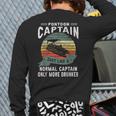 Pontoon Captain Boat Lake Boating For Dad Back Print Long Sleeve T-shirt