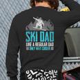 Ski Dad Vintage Skier Tee Only Way Cooler Dad Skiing Back Print Long Sleeve T-shirt