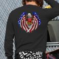 German American Germany Usa Flag Eagle Back Print Long Sleeve T-shirt