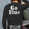 Go Blue Team Spirit Gear Color War Royal Blue Wins The Game Back Print Long Sleeve T-shirt