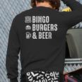Grandpa Bingo Burgers And Beer Back Print Long Sleeve T-shirt