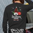 Grandpa Gnome Buffalo Plaid Matching Family Christmas Pajama Back Print Long Sleeve T-shirt