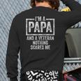 Grandpa Papa Grandfather Veteran Father's Day Back Print Long Sleeve T-shirt