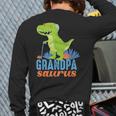 Grandpa Saurus Rex Dinosaur For Grandfather Back Print Long Sleeve T-shirt