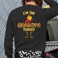 Grandpa Turkey Matching Family Pjs Outfit Thanksgiving Back Print Long Sleeve T-shirt