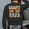 Groovy Papa 70S Aesthetic 1970'S Retro Groovy Dad Father Back Print Long Sleeve T-shirt