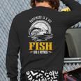 Happiness Is A Big Fish And A Witness Fisherman Fishing Back Print Long Sleeve T-shirt