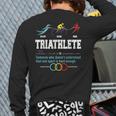 Humorous Triathlon Sports Cycling Running Back Print Long Sleeve T-shirt