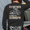 I'd Rather Be Riding With Grandpa Biker Back Print Long Sleeve T-shirt