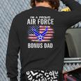 I'm A Proud Air Force Bonus Dad With American Flag Veteran Back Print Long Sleeve T-shirt