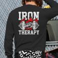 Iron Is My Therapy Bodybuilding Weight Training Gym Back Print Long Sleeve T-shirt