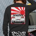 Jdm Drifting Car Race Japanese Sun Street Racing Automotive Back Print Long Sleeve T-shirt