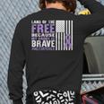 Land Of Free Because My Daddy Is Brave Military Child Month Back Print Long Sleeve T-shirt