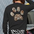 Leopard Cheetah Paw Print Back Print Long Sleeve T-shirt