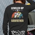 Leveled Up To Godfather Video Gamer Gaming Back Print Long Sleeve T-shirt