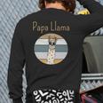 Llama Dad Matching Papa Alpaca Lover Father's Day Back Print Long Sleeve T-shirt