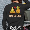 Love Is Love Cute Pride Pineapple Pizza Food Pun Back Print Long Sleeve T-shirt