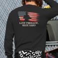 Love Freedom Hate SandMilitary Deployment Husband Back Print Long Sleeve T-shirt