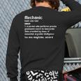 Mechanic Definition Mecahnics Lovers Repairman Dad Men Back Print Long Sleeve T-shirt