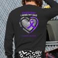 In Memory Dad Purple Alzheimer's Awareness Back Print Long Sleeve T-shirt