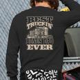 Mens Best Truckin Bonus Dad Ever Trucker Truck Driver Back Print Long Sleeve T-shirt