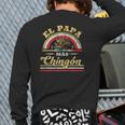 Mens El Papa Mas Chingon Mexican Flag Cool Dad Regalo Back Print Long Sleeve T-shirt