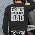 Mens My Favorite Engineer Calls Me Dad Father's Day Back Print Long Sleeve T-shirt