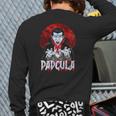 Mens Halloween Dad Dracula Costume Dadcula Back Print Long Sleeve T-shirt