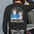 Mens Papacorn Unicorn Dad And Baby Daddy Fathers Day Back Print Long Sleeve T-shirt