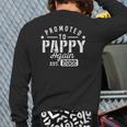 Mens Promoted To Pappy Again 2022 New Dad Soon To Be Grandpa Papa Back Print Long Sleeve T-shirt