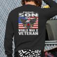 Mens Proud Son Of A World War 2 Veteran Patriotic Ww2 Family Back Print Long Sleeve T-shirt