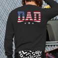 Mens Vintage Dad Father's Day American Flag Usa Dad 4Th Of July Back Print Long Sleeve T-shirt