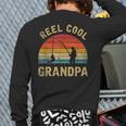 Mens Vintage Reel Cool Grandpa Fish Fishing Shirt Father's Day Gi Back Print Long Sleeve T-shirt