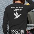 Mens World's Best Papaw Duck Hunters Grandpa Back Print Long Sleeve T-shirt