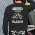 Motorcycle Grandfather Biker Grandpa Father's Day Back Print Long Sleeve T-shirt