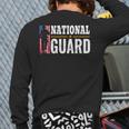 National Guard American Flag Proud Patriotic Back Print Long Sleeve T-shirt